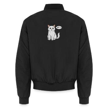 Wondered Cat Comic - Unisex Bomber Jacket - black - Back - AI Model Male 185 light (185cm)