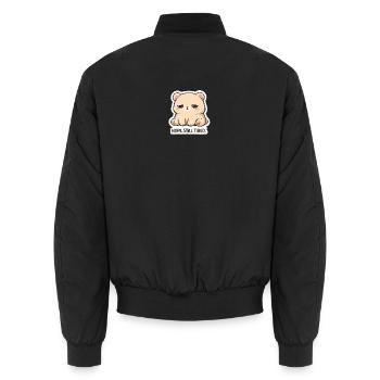 KuschelBär : Non. Toujours fatigué. - Bomber unisexe - noir - Dos - AI Model Male 185 light (185cm)