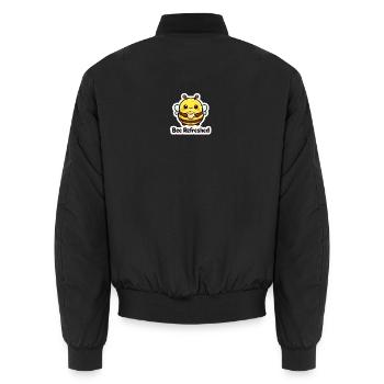 Biene Genießt Kaffee Sticker - Unisex Bomberjacke - Schwarz - Hinten - AI Model Male 185 light (185cm)