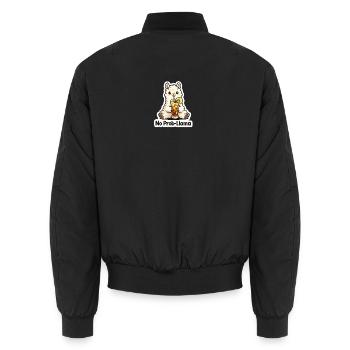 Illustration de la boisson au lama sans problème - Bomber unisexe - noir - Dos - AI Model Male 185 light (185cm)