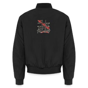 Tic-Tac-Toe-  Römer 8,37 Christliches Design - Unisex Bomberjacke - Schwarz - Hinten - AI Model Male 185 light (185cm)