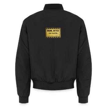 RUHE, BITTE! WIR SAUFEN. - Unisex Bomberjacke - Schwarz - Hinten - AI Model Male 185 light (185cm)