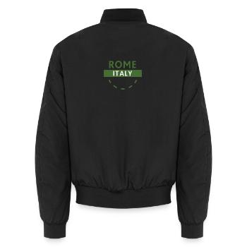 Grünes Emblem von Rome Italia - Unisex Bomberjacke - Schwarz - Hinten - AI Model Male 185 light (185cm)
