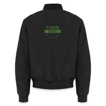 Turin Italy Emblem - Unisex Bomber Jacket - black - Back - AI Model Male 185 light (185cm)