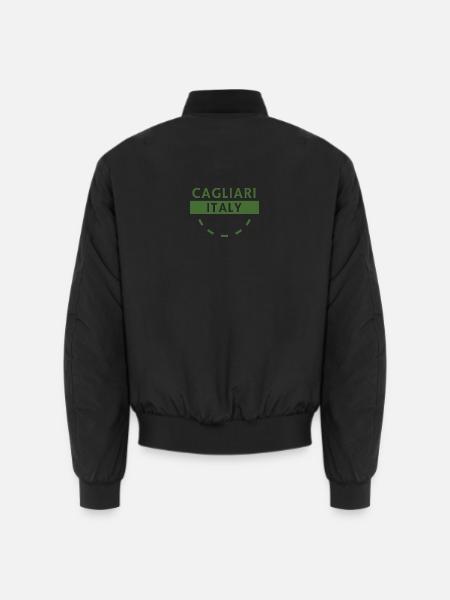 Cagliari Italy Green Logo - Unisex Bomber Jacket - black