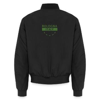 Bologne, Italie, Emblème vert - Bomber unisexe - noir - Dos - AI Model Male 185 light (185cm)