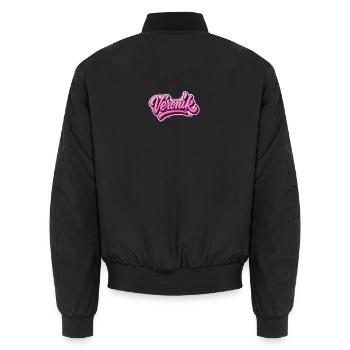Veronik Graffiti name, ideal gift on t-shi - Unisex Bomber Jacket - black - Back - AI Model Male 185 light (185cm)