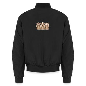 Die drei Schafe - Unisex Bomberjacke - Schwarz - Hinten - AI Model Male 185 light (185cm)
