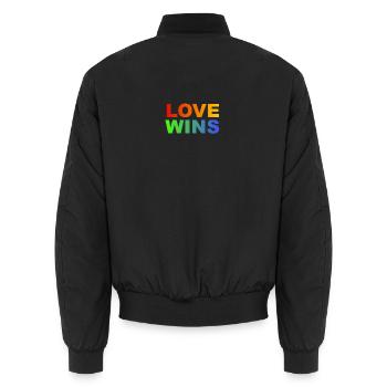 L’amour gagne l’arc-en-ciel - Bomber unisexe - noir - Dos - AI Model Male 185 light (185cm)