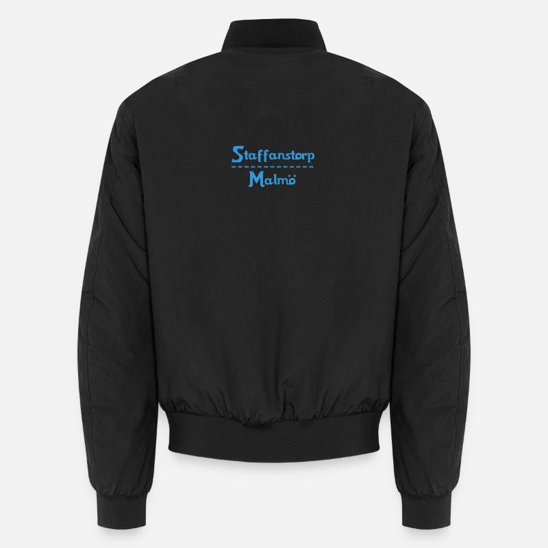 Staffanstorp – Malmö Sky Blue Design - Unisex Bomber Jacket - black