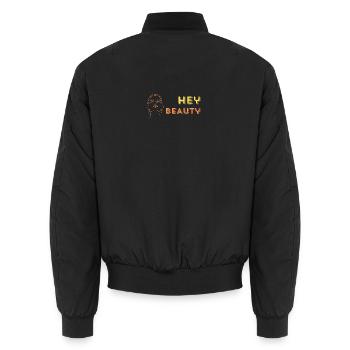 Hey beauty - Unisex Bomberjacke - Schwarz - Hinten - AI Model Male 185 light (185cm)