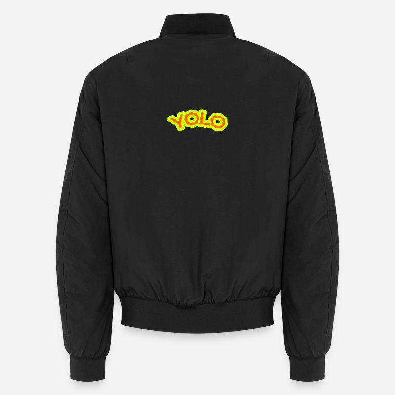 YOLO Neon Limette Psychedelisch - Unisex Bomberjacke - Schwarz