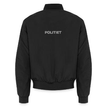 police - Unisex Bomber Jacket - black - Back - AI Model Male 185 light (185cm)