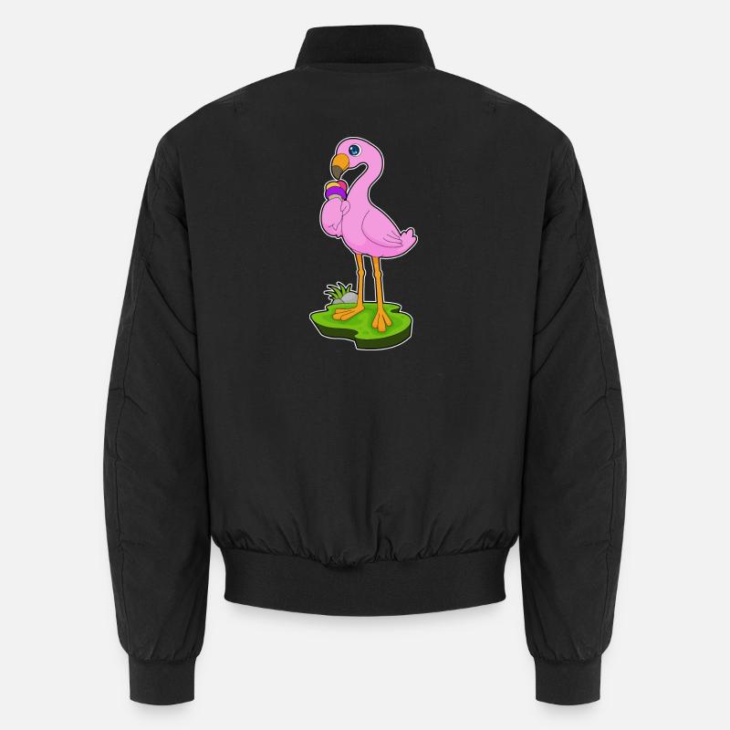 Flamingo Waffeleis - Unisex Bomberjacke - Schwarz