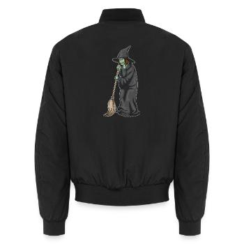 Hexe Halloween Besen - Unisex Bomberjacke - Schwarz - Hinten - AI Model Male 185 light (185cm)