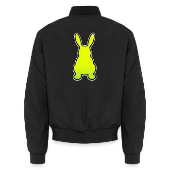 Rabbit - Unisex Bomber Jacket - black - Back - AI Model Male 185 light (185cm)