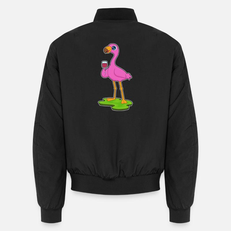 Flamingo Rotwein - Unisex Bomberjacke - Schwarz