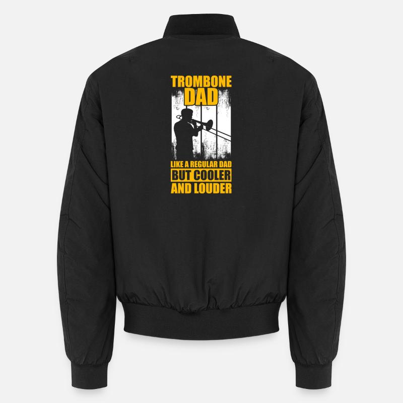 Trombone Dad Trombone Trombone Player Trombonist - Unisex Bomber Jacket - black