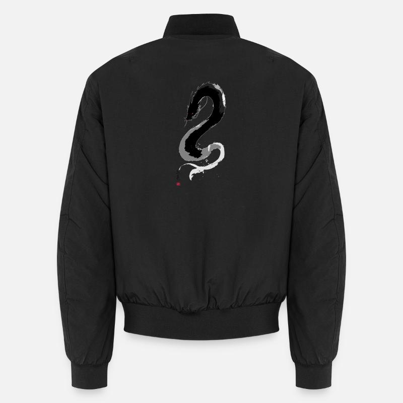 Orochi Yokai – Sky Ink Serpent - Unisex Bomber Jacket - black