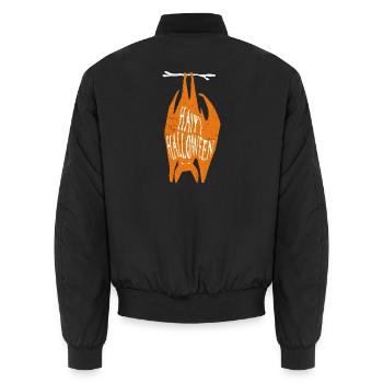 Fröhliche Halloween Fledermaus-Silhouette - Unisex Bomberjacke - Schwarz - Hinten - AI Model Male 185 light (185cm)
