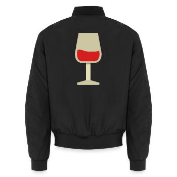 Weinglas - Unisex Bomberjacke - Schwarz - Hinten - AI Model Male 185 light (185cm)