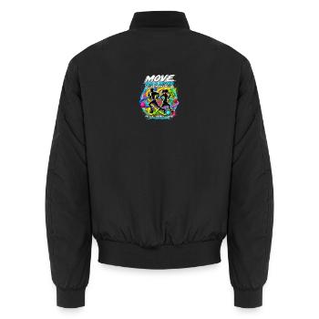 Bewegung für eine bessere Zukunft - Unisex Bomberjacke - Schwarz - Hinten - AI Model Male 185 light (185cm)
