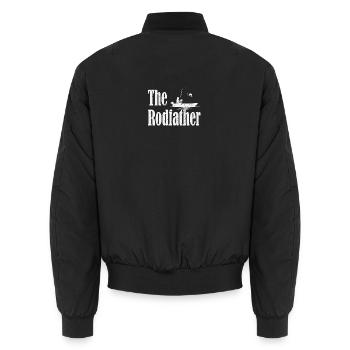 Rodfather Angler Tee Graphic - Unisex Bomber Jacket - black - Back - AI Model Male 185 light (185cm)