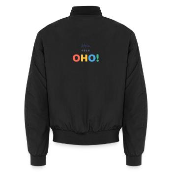 Klein, aber OHO! - Unisex Bomberjacke - Schwarz - Hinten - AI Model Male 185 light (185cm)