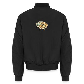 Cartes postales vintage Coucher de soleil tropiques - Bomber unisexe - noir - Dos - AI Model Male 185 light (185cm)