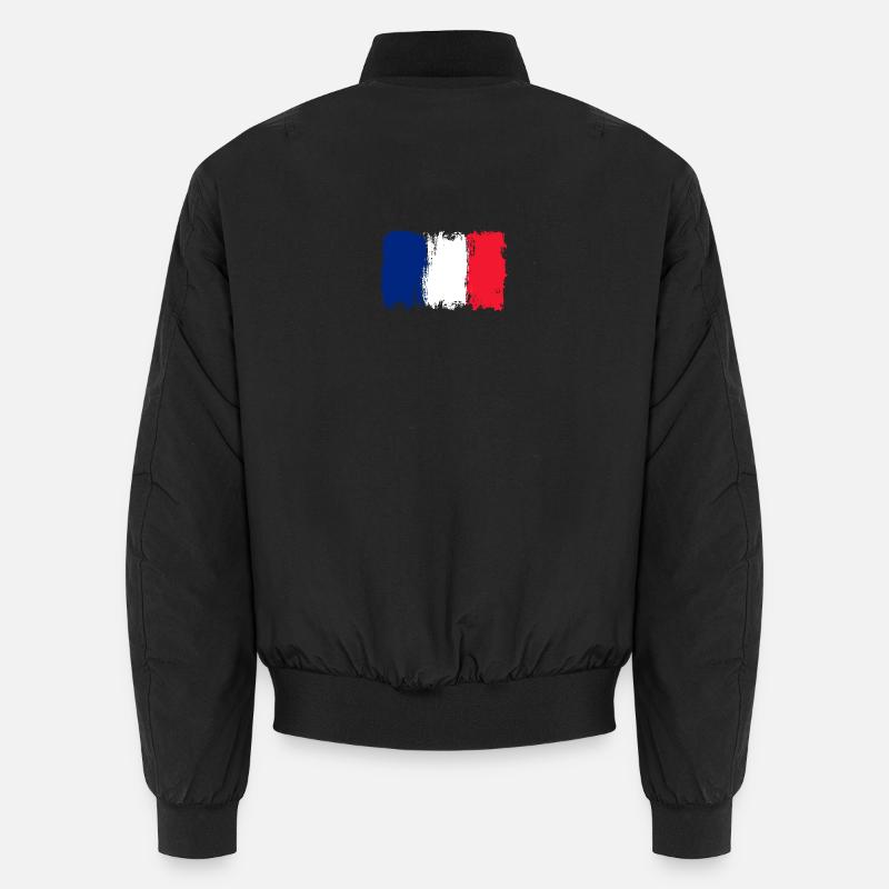 Bleu Blanc Rouge Brush Flag Unisex Bomber Jacket