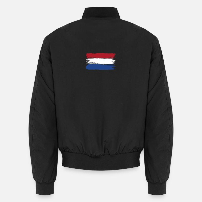 Dutch Flag Brush Strokes Unisex Bomber Jacket