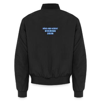 Vote with your heart Sweden 2026 - Unisex Bomber Jacket - black - Back - AI Model Male 185 light (185cm)