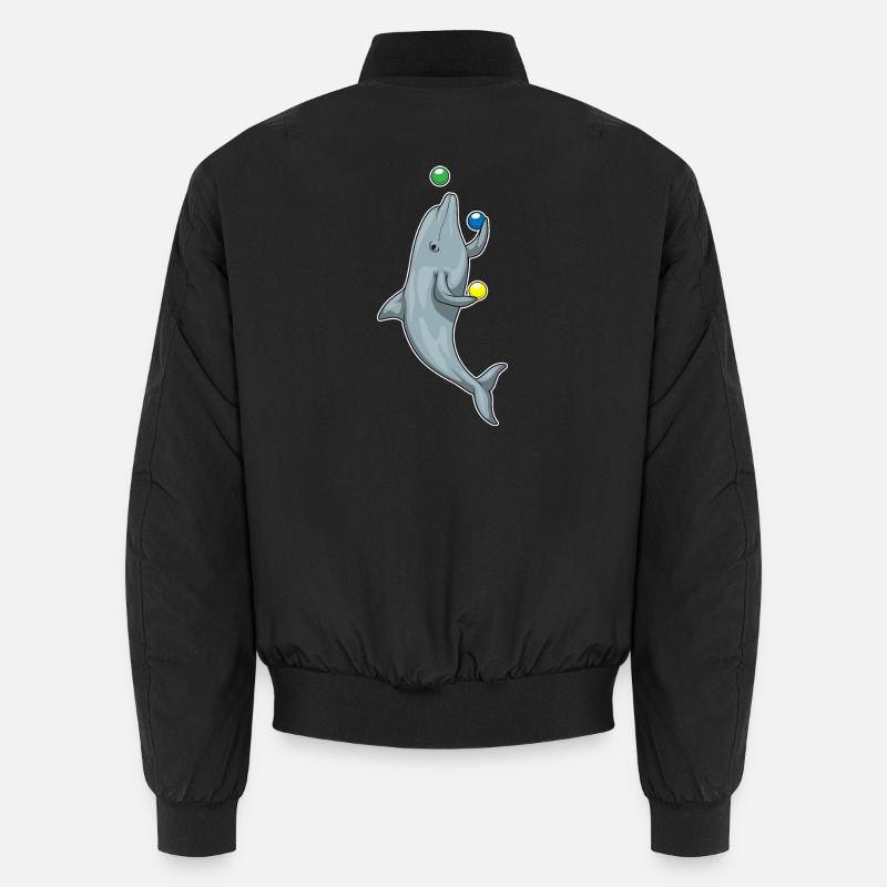 Delfin Jongleur Jonglieren - Unisex Bomberjacke - Schwarz