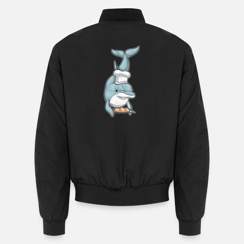 Delfin Bäcker Brot - Unisex Bomberjacke - Schwarz