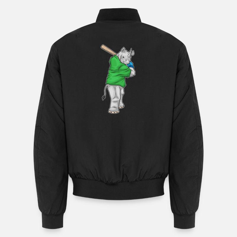 Rhino Baseball Baseball Bat Unisex Bomber Jacket