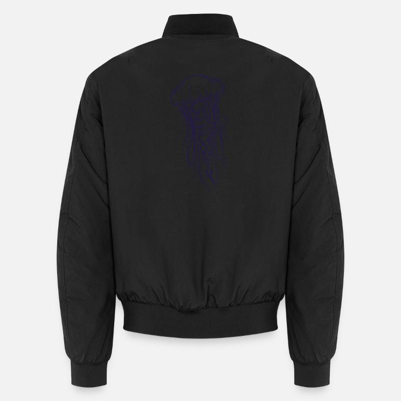 Jellyfish Line Art Illustration  - Unisex Bomberjacke - Schwarz