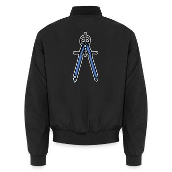 Zirkel Retro Look - Unisex Bomberjacke - Schwarz - Hinten - AI Model Male 185 light (185cm)