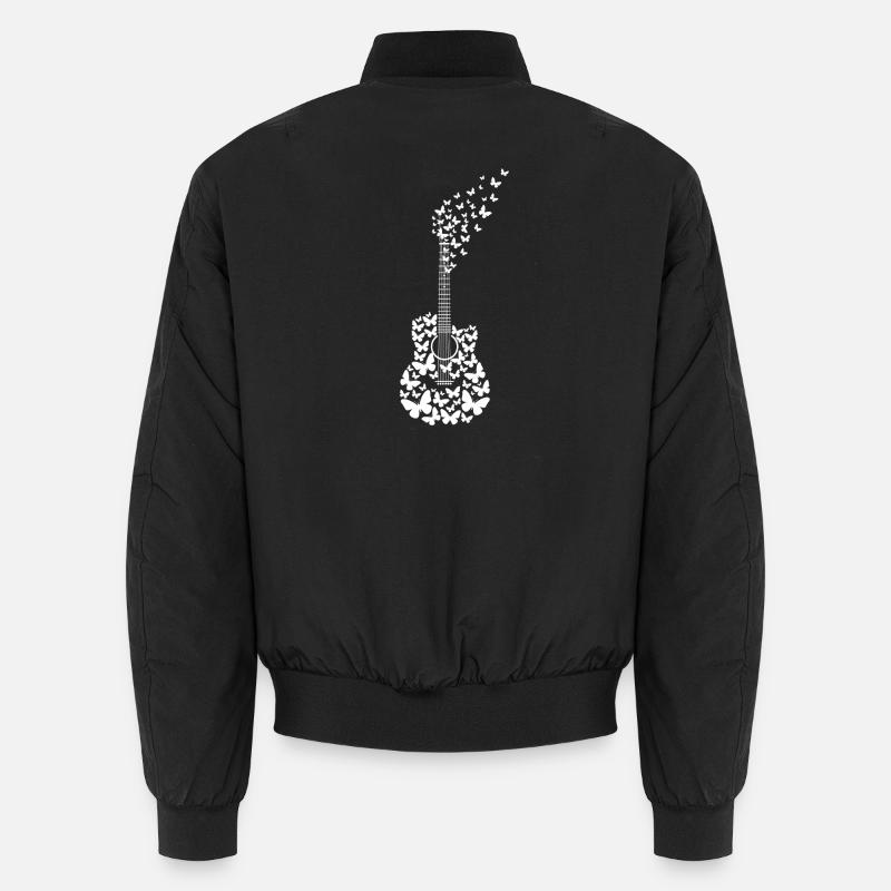 Guitar Butterflies - Unisex Bomber Jacket - black