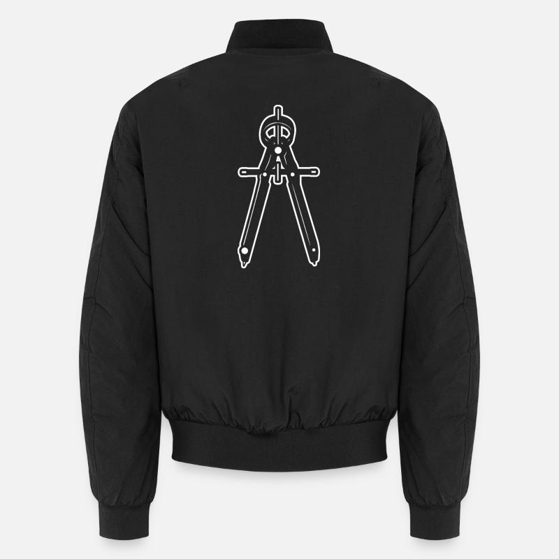 Compass Sketch - Unisex Bomber Jacket - black