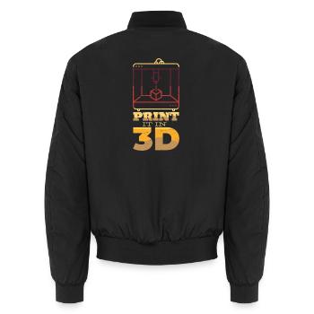 Print It in 3D Vintage 3D Printer Maker Graphic - Unisex Bomberjacke - Schwarz - Hinten - AI Model Male 185 light (185cm)