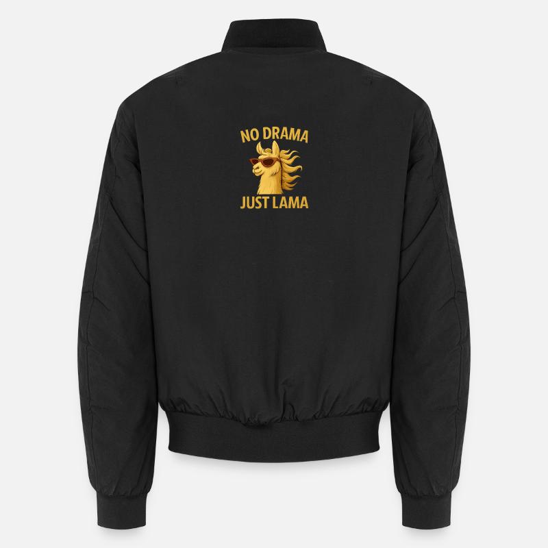 No Drama Just Llama - Unisex Bomber Jacket - black