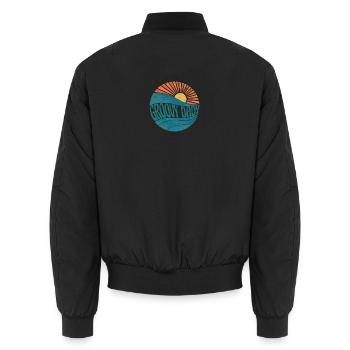 Vintage Retro Groovy Dady - Unisex Bomberjacke - Schwarz - Hinten - AI Model Male 185 light (185cm)
