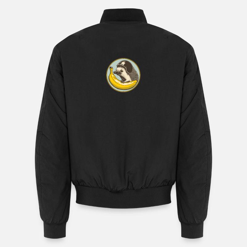 Igel mit Helmmotiv und Banane Unisex Bomberjacke