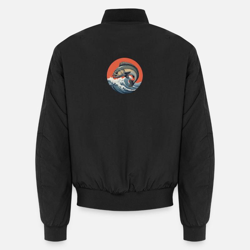 Fisch Logo Wasser im Sturm Unisex Bomberjacke