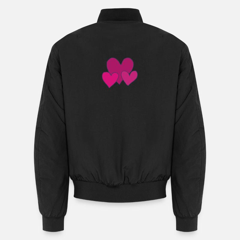 herzen pink - Unisex Bomberjacke - Schwarz