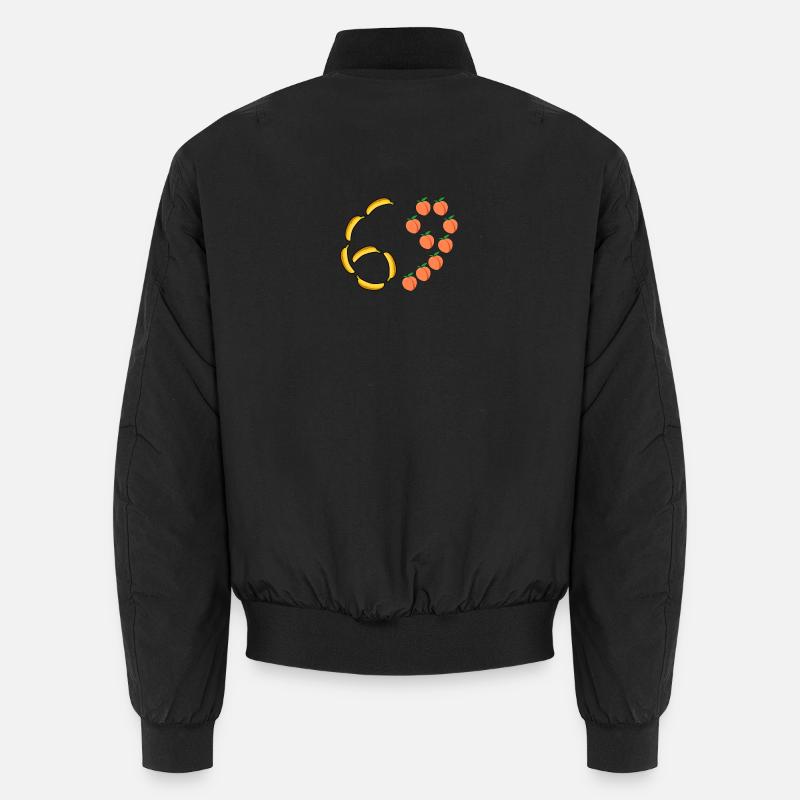 Fruit Motif Bananas and Peaches Unisex Bomber Jacket