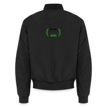 Koeln_bleibt_gruen_-_wreath_ - Unisex Bomber Jacket - black - Back - AI Model Male 185 light (185cm)