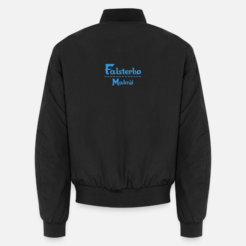 Centrum Malmö – Blue Text Design - Unisex Bomber Jacket - black
