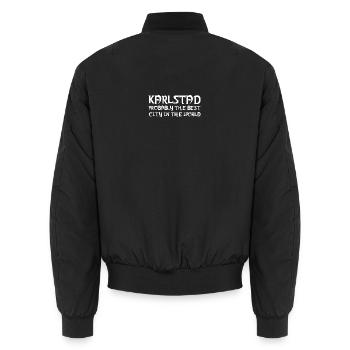Karlstad Beste Stadtgrafik - Unisex Bomberjacke - Schwarz - Hinten - AI Model Male 185 light (185cm)