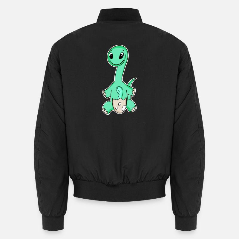 Dinosaurier mit Baby Dinosaurier - Unisex Bomberjacke - Schwarz